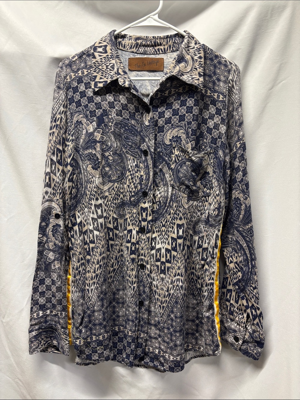 The Nu Vintage Blue and Cream Patterned Shirt